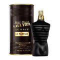 Jean Paul Gaultier Le Male Le Parfum perfume bottle and packaging on a white background